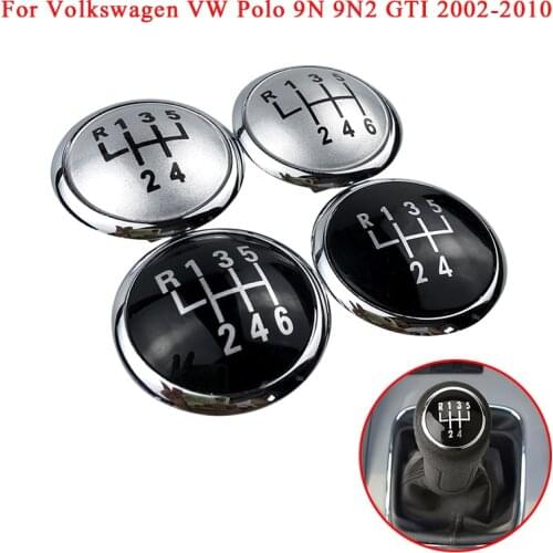5 / 6 Speed Car Gear Shift Knob Stick Cover Cap Emblem Badge For Volkswagen VW Polo 9N 9N2 Vento GTI 2002-2010 Car Accessories