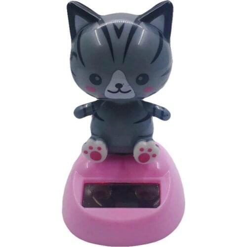 75% Dropshipping!! Cute Solar Powered Cartoon Cat Swing Toy Car Dashboard Ornament Home Decoration