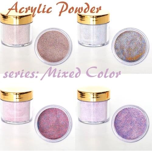 30g (APPROX) 1OZ EMA Acrylic Powder 130Colors 2in1 Mixed- Color Glitter Series2.2 Extension Manicure Sculpture Powder #FOZ162-22