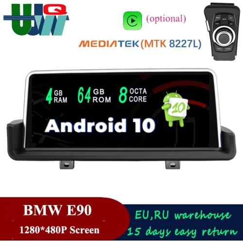 UJQW Android 10.0 BMW Car Radio Stereo Player 2 Din For BMW 3 Series E90 E91 E92 E93 2005-2012 Carplay GPS Navi BT Wifi Video