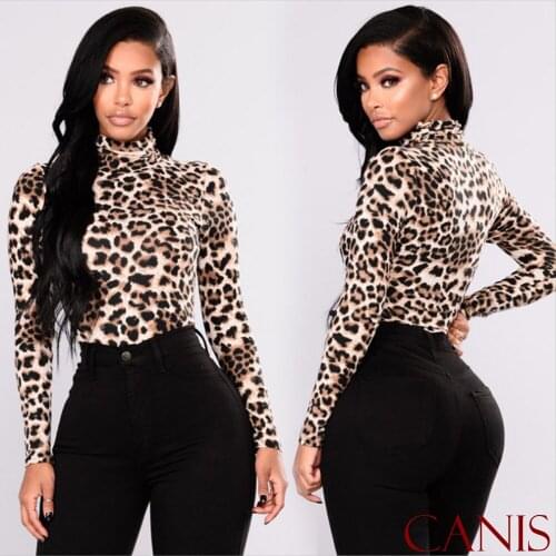 Blouse 2018 New Brand Fashion Womens Slim Fit Long Sleeve Casual Leopard Print Shirt ladies Casual Blouse