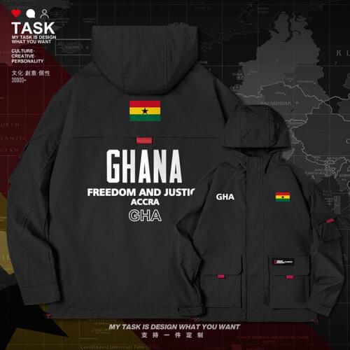 Republic of Ghana Ghanaian GHA men jacket hooded nation flag printed jackets long sleeve fashion casual mens clothes autumn
