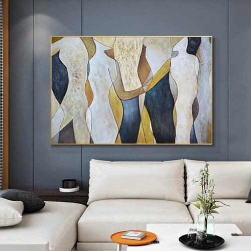 Large Painting Lover Rain Landscape Oil Painting On Canvas Wall Art Pictures For Living Room For Bed room Home FDecor