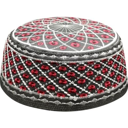 India Red Black Kippah Muslim Prayer Caps For Men Yarmulke Hats Jewish Kippah Chapeau Musulman Bonnet Jewish Hats Arabic