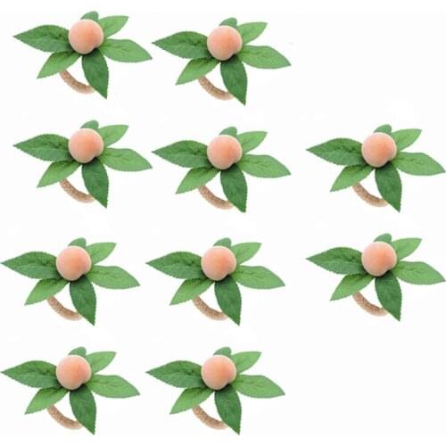 Simulation Peach Plant Napkin Ring Fruit Meal Buckle Hotel Model Room Napkin Ring for Dinner Table Wedding Decor