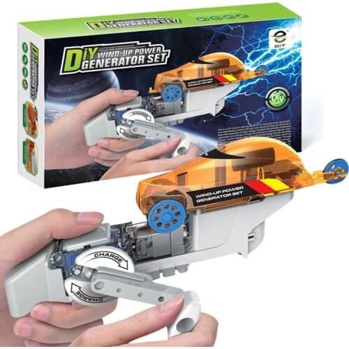 Creative hand crank power tricycle toy DIY assembled toy car Science and education toys Manual power toy car for Children Gifts