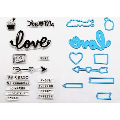 CRZCrafter Clear Stamps Seals Silicone And Matching Metal Cutting Dies Set For Scrapbooking Cardmaking Journaling Decorations