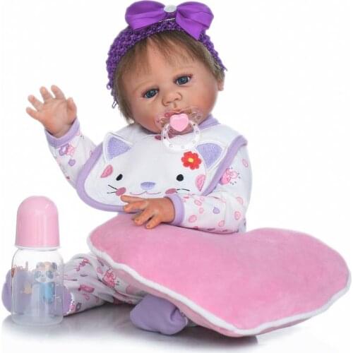 Lovey fake baby reborn dolls 20" 50cm NPK full silicone reborn dolls best children gift bath toy bebe real reborn bonecas