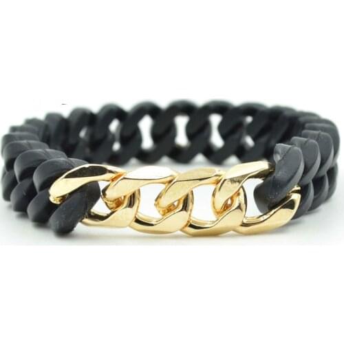 Personality Silicone Cuban Chain Bracelet Women Mens Colors Hip Hop Bracelet Casual Sport Bangle Unisex Hip Hop Jewelry Gifts