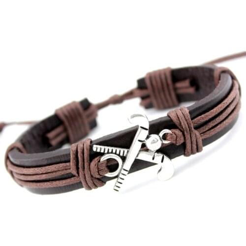 Soccer Football Baseball Volleyball Golf Field Hockey Calisthenics Gymnastics Tennis Swim Basketball Leather Wrap Bracelet Men