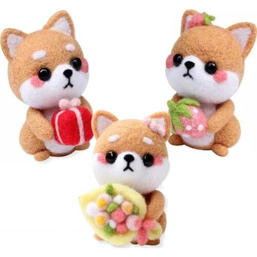 Imzay Needle Felting Kit Needle Felting Beginner Kits Includes 3 Pcs Animal Doll Instructions+Box+Needle Felting Basic Tools