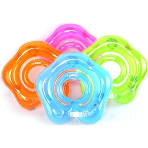 Inflatable swimming baby accessories swim neck ring baby Tube Ring Adjustable Safety infant kids neck float circle for bathing