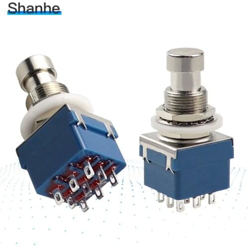 Manufacturer Directly ! 10pcs 3PDT Latching Metal Stomp Push Button Foot Switch Guitar Pedal Effect