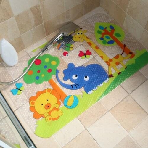 Cartoon Printed Pvc Non-Slip Mat Children Shower Tub Anti-Slip Foot Pads Bathroom Carpet For Toilet Floor Plastic Suction Cup Ma