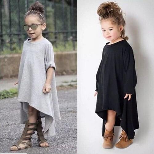2017 New Fashion Children Kids Girls 360 Degree Rotating Dress Long Sleeve Dress Soft Cotton Sleeveless Dress Children Clothing
