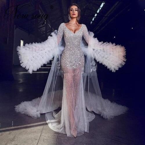 Ruffles Puffy Long Sleeves Bridal Cloak Cape Women Wrap For Bridal Gowns Robe For Wedding Dresses Manteau Cape Wraps (Only Tulle