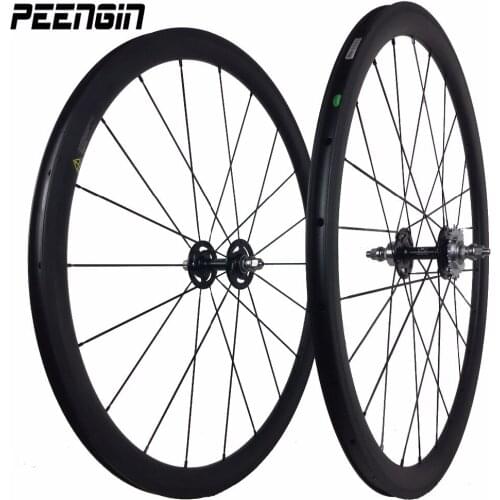 OEM&ODM Factory 23mm wide light weight 38mm Clincher carbon track wheels carbon fixed gear with Novatec/Powerway hub cn made