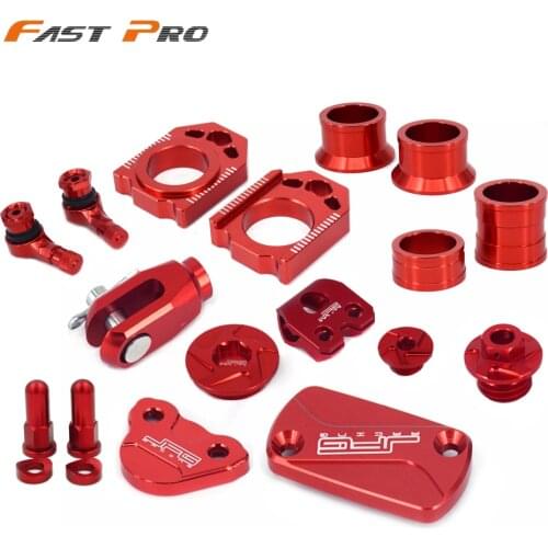 Motorcycle CNC Axle Block & Front/Rear Wheel Hub Spacer & Brake Line Clamp & Brake Clevis Set For CRF250R 10-17 CRF450R 04-16