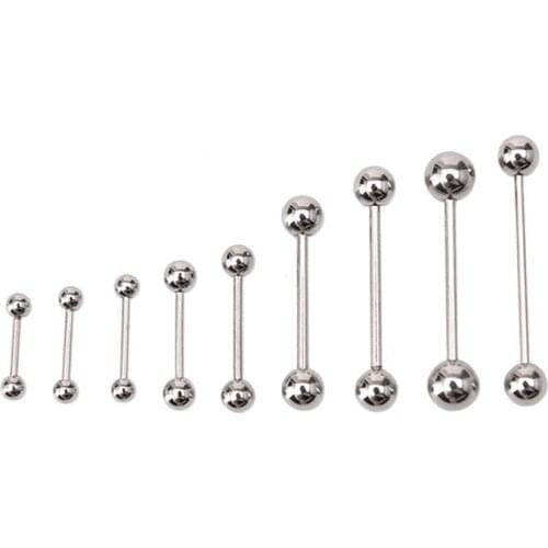 10PCS Bars Body Piercing Sexy Stainless steel Ball Tongue Navel Nipple Barbell Rings Women Body Jewelry