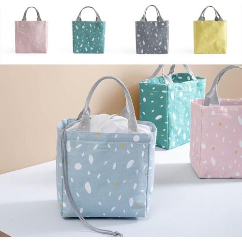 Portable Lunch Box Bag Korean Thickened Beam Mouth Insulation Bag Defensive Student Couple Lunch Container School Food Storager