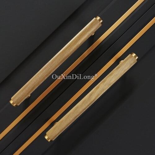 Stunning 2PCS European Pure Brass Knurled Furniture Handles Drawer Pulls Cupboard Wardrobe Kitchen Shoe TV Cabinet Pulls Knobs