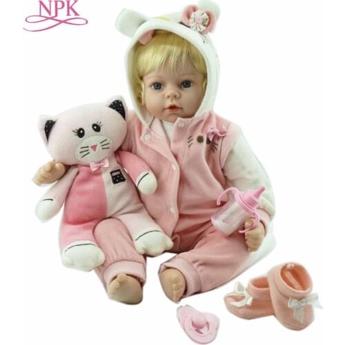 NPK Realistic soft Silicone Baby Reborn Doll girl real looking Fake Baby Toy For Kid Playmate Gift Xmas Present very soft touch