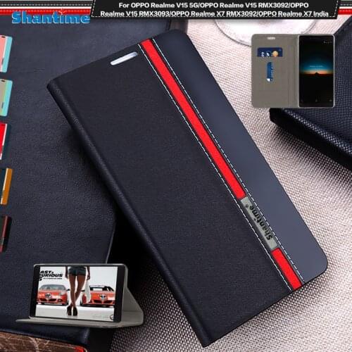 Luxury PU Leather Case For OPPO Realme V15 5G Flip Case For OPPO Realme X7 India Phone Case Soft TPU Silicone Back Cover