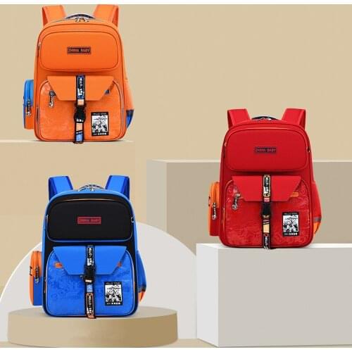 Boys girls 2 size student backpacks Kids school bags MochilaChinese style retro children orthopedic school bag for teenager