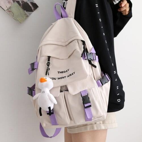 Japanese Couple Small Fresh Backpack Women Korean Style Panelled School Backpacks for Teens Middle Student Laptop Bag Ladies New