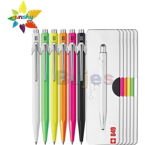 Switzerland original CARAN D'ACHE 849 POPLine Ballpoint pen office writing high-grade popular metal gift box signature pen