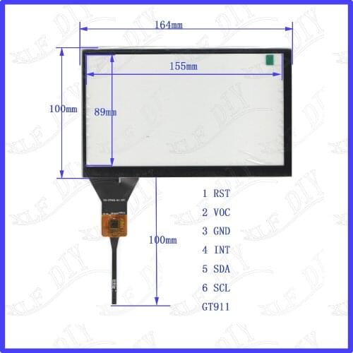ZhiYuSun Freeshipping YH-CTP8318 164*100 compatible 7inch Capacitive screen glass For GPS CAR 164mm*100mm GT911