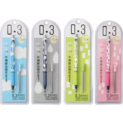 1 Set Mechanical Pencils 0.3mm School Stationery Automatic Pencil Lead Refill Kid Writing Drawing Pencil Office Supplies