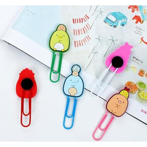 1Pc Cartoon Paperclips Cute Mini Student File Paper Clip Metal Stationery Binder Clip Bookmarks Clamp For Photos Tickets Notes