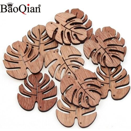 45x49mm Home Decoration Art Christmas 12Pcs Wooden Coffee Cartoon Leaves Creative DIY Embellishments Wood Ornament Cutouts Craft