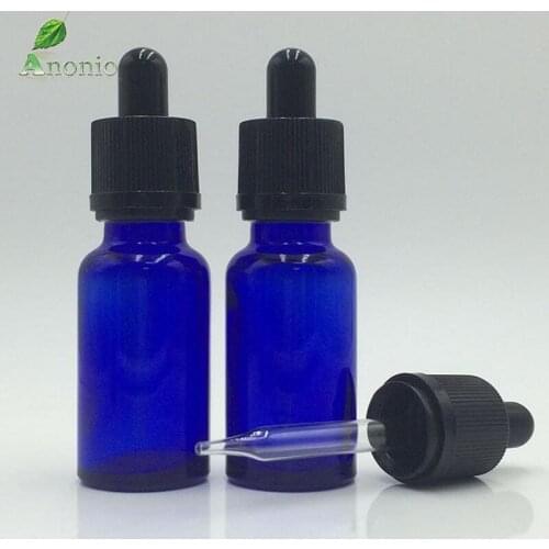 20PCS Hot Selling 5ml 10ml 30ml 50ml Reagent Eye Dropper Drop Blue Glass Aromatherapy Liquid Pipette Bottle C