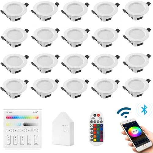 20X RGB Warm Cool White 3in1 LED Ceiling Lamp Panel Down Light WIFI/Bluetooth Mesh /Wall Touch/APP/Voice Controller Timer Dimmer