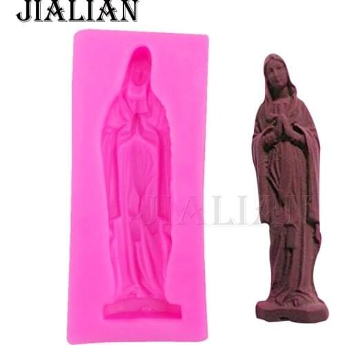 3D Virgin Mary chocolate Party wedding cake decorating tools DIY baking fondant silicone mold Gumpaste Candy T0235