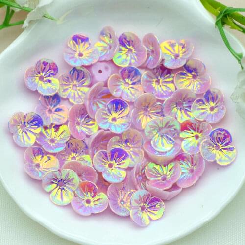 50PCS 9mm Light Purple AB Color Flat-Back Resin Flowers|Home DIY Scrap-booking Embellishments Flowers|D.I.Y Crafting Supplies