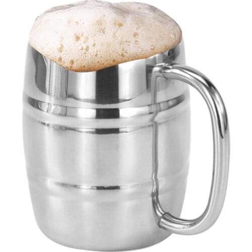 80% Hot Sale 230/300/450ml Double-Layer Portable Stainless Steel Coffee Beer Mug Drinking Cup