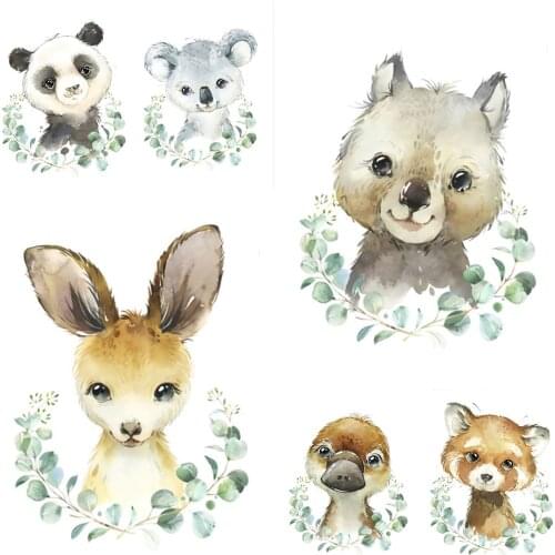 Diamond Painting Cartoon Animal Green Leaves Kangaroo Koala Raccoon Panda Wall Art Canvas Painting Pictures Baby Kids Room Decor