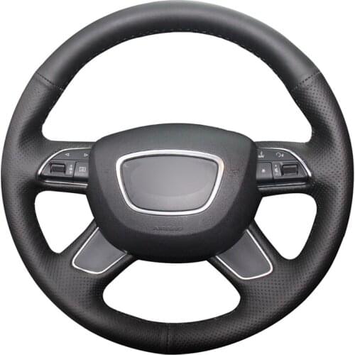 Hand-stitched PU Artificial Leather Steering Wheel Cover for Audi A4 (B8) A6 (C7) A7 A8 A8 L Allroad Q5 2013-2017 Q7 Accessories