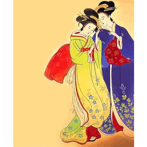 Cioioil-X459 Traditional woman wearing japanese kimono DIY oil painting by numbers for home decor unique gift