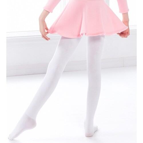 Children Dance Pantyhose Winter Thickening Warm Girls Baby Plush White Bottoming Exercise Tights Suitable heights of 90 to 130cm