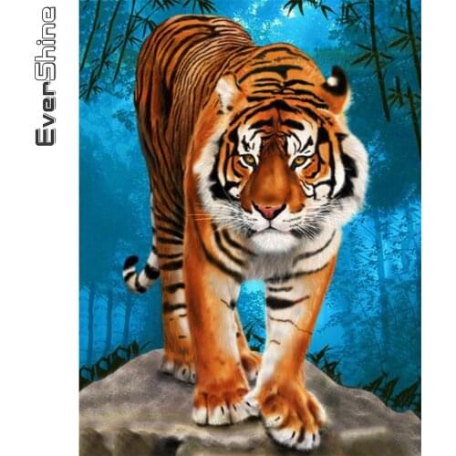 Evershine Full Square Diamond Embroidery Tiger 5D DIY Diamond Painting Animal Handmade Gift Wall Decoration