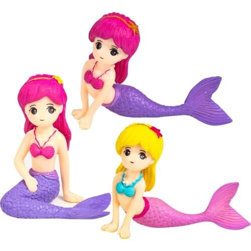 Sexy Mermaid Figurines Fairy Garden Miniatures Potted Plants Micro Landscape Crafts Mini Figures for Home Decoration Accessories