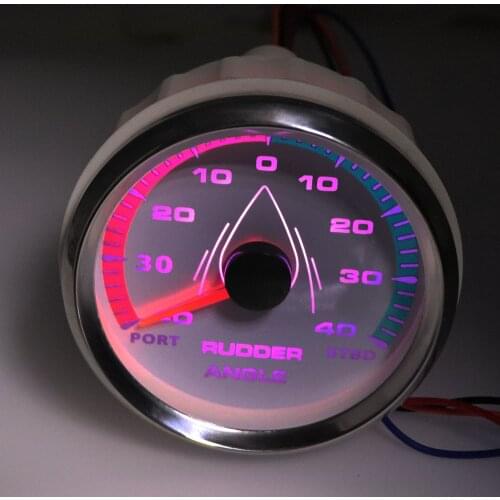 Boat Marine 85mm Rudder Angle Indicator 0-190 ohm With Rudder Angle Sensor With 8 color backlight 12V/24V