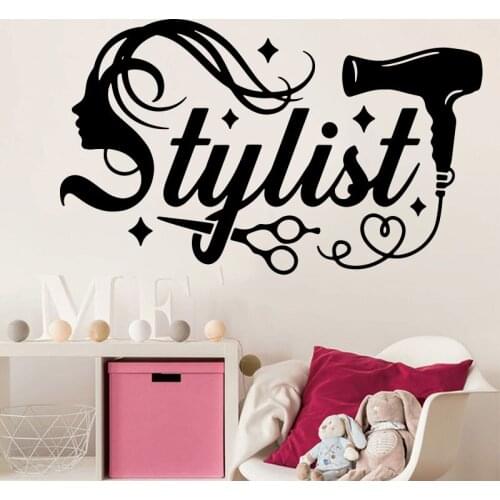 Beauty Hair Dresser Heart Hairstylist Salon Wall Sticker Shop Makeup Manicure Spa Salon Wall Decal Vinyl Decor