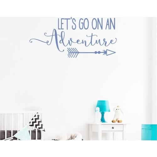 Lets Go On An Adventure Vinyl Wall Decal Quote Bedroom Home Interior Ornament Removable Baby Boy Girl Nursery Wall Stickers S741