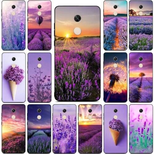 LVTLV Simple lavender Purple flowers Phone Case for RedMi note 4 5 7 8 9 pro 8T 5A 4X case