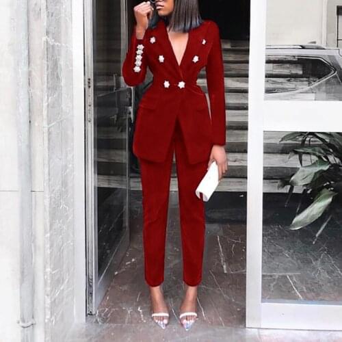Ming Ming Xi Womens Elegant Pant Suits